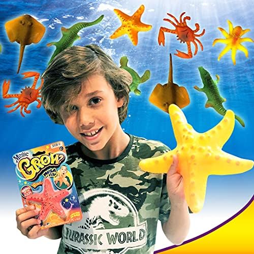 JA-RU MAGIC גדל אוקיינוס ​​חיות נושאים חיות חוף נושאים לחיים צעצועים | צעצועי אמבטיה ובריכה מרחיבים בתפזורת לילדים ומבוגרים. יצורי ים צעצועים ומסיבות תיקי טוב. 302-6A